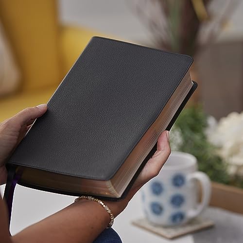 KJV, The Woman's Study Bible, Black Genuine Leather, Red Letter, Full-Color Edition, Comfort Print: Receiving God's Truth for Balance, Hope, and Transformation