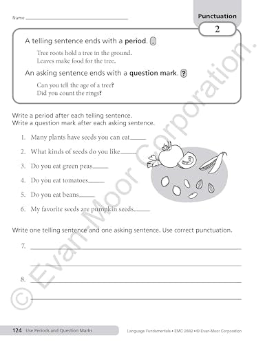 Evan-Moor Language Fundamentals, Grade 2, Homeschool and Classroom Resource Workbook, Reproducible Worksheets, Nouns, Verbs, Adjectives, Pronouns, Capitalization, Punctuation, Spelling, Vocabulary