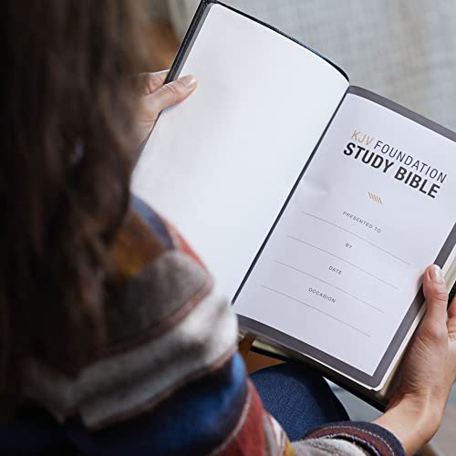 KJV, Foundation Study Bible, Large Print, Leathersoft, Brown, Red Letter, Thumb Indexed, Comfort Print: Holy Bible, King James Version