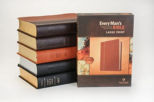 Every Man's Bible NLT, Large Print (LeatherLike, Pursuit Saddle Tan)