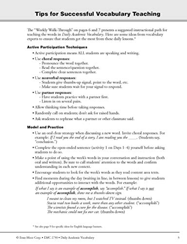 Evan-Moor Daily Academic Vocabulary Lessons, Grade 3, 36 Weeks of Instruction Give Students an Expanded Vocabulary Activities, Homeschooling and Classroom Resource Workbook, Definitions, Printables
