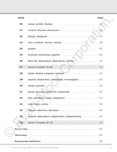 Evan-Moor Daily Academic Vocabulary, Grade 4 Teacher Edition