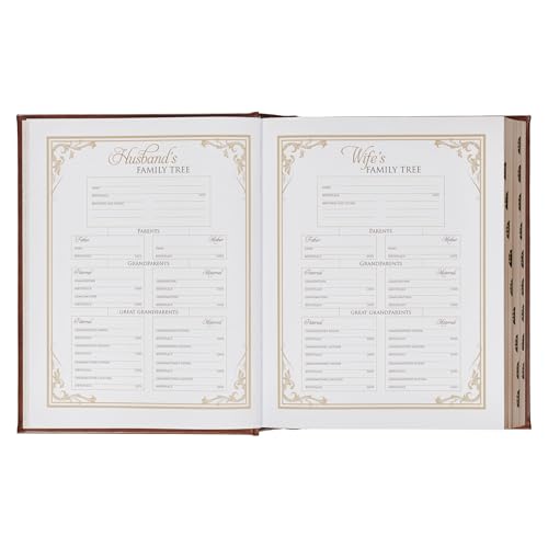 NLT Family Heritage Bible, Large Print Family Heirloom Devotional Bible for Study, New Living Translation Holy Bible Vegan Leather Hardcover, ... Content, Brown (NLT Family Heritage Editions)