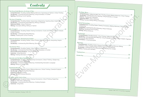 Evan-Moor Skill Sharpeners Reading Workbook, Grade 6, Vocabulary, Comprehension, Phonics, Sequencing, Summarizing, Prefixes and Suffixes, Contractions, Context, Analyzing Characters, Homeschool