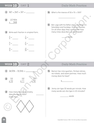 Evan-Moor Daily Math Practice, Grade 4
