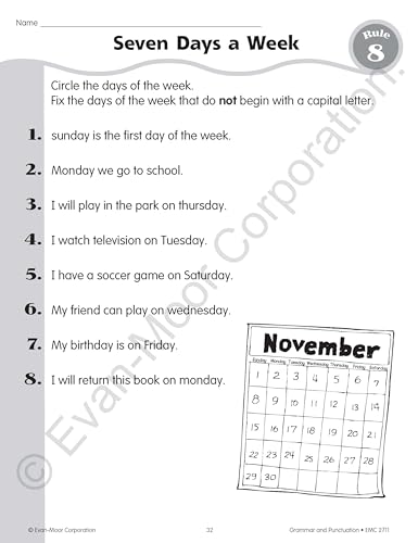 Grammar and Punctuation, Grade 1