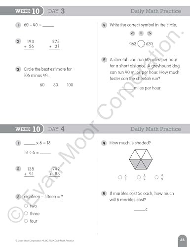 Evan-Moor Daily Math Practice, Grade 3