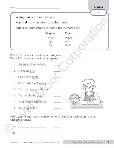 Evan-Moor Language Fundamentals, Grade 2, Homeschool and Classroom Resource Workbook, Reproducible Worksheets, Nouns, Verbs, Adjectives, Pronouns, Capitalization, Punctuation, Spelling, Vocabulary
