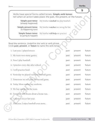 Evan-Moor Language Fundamentals, Grade 4, Homeschool and Classroom Resource Workbook, Reproducible Worksheets, Nouns, Verbs, Adjectives, Pronouns, Capitalization, Punctuation, Spelling, Vocabulary