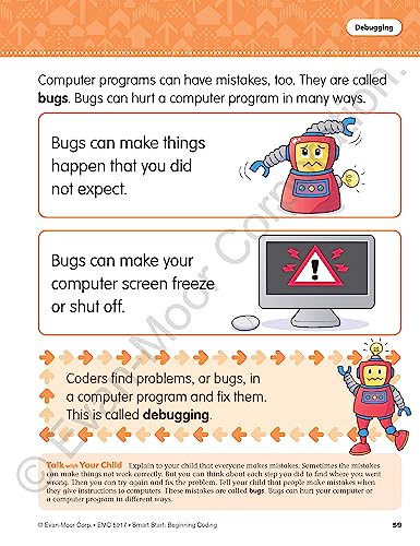 Evan-Moor Smart Start Beginning Coding, Grade PreK, Activity Workbook, Includes Stickers and Audio read along, Basic Skills, Critical Thinking, ... ... Beginning Coding Stories and Activities)