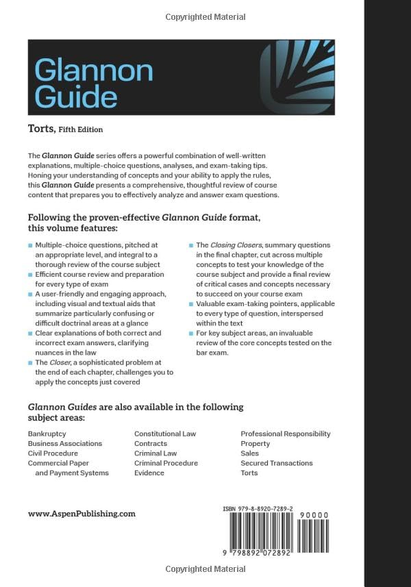 Glannon Guide to Torts (Glannon Guides Series)