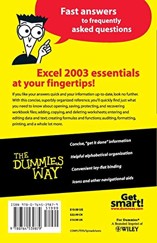 Excel 2003 For Dummies Quick Reference