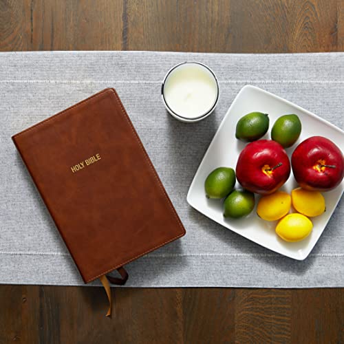 KJV, Foundation Study Bible, Large Print, Leathersoft, Brown, Red Letter, Thumb Indexed, Comfort Print: Holy Bible, King James Version