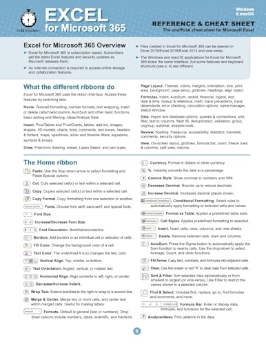 Excel for Microsoft 365 Reference and Cheat Sheet: The unofficial cheat sheet for Microsoft Excel