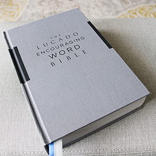 NIV, Lucado Encouraging Word Bible, Cloth over Board, Gray, Comfort Print: Holy Bible, New International Version
