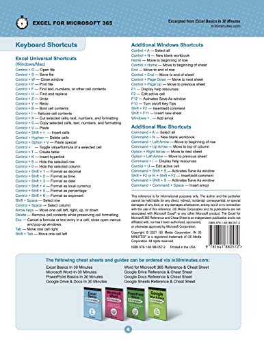 Excel for Microsoft 365 Reference and Cheat Sheet: The unofficial cheat sheet for Microsoft Excel