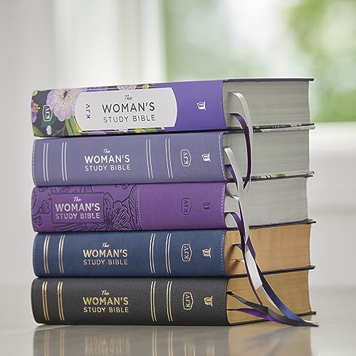 KJV, The Woman's Study Bible, Blue Leathersoft, Red Letter, Full-Color Edition, Comfort Print: Receiving God's Truth for Balance, Hope, and Transformation