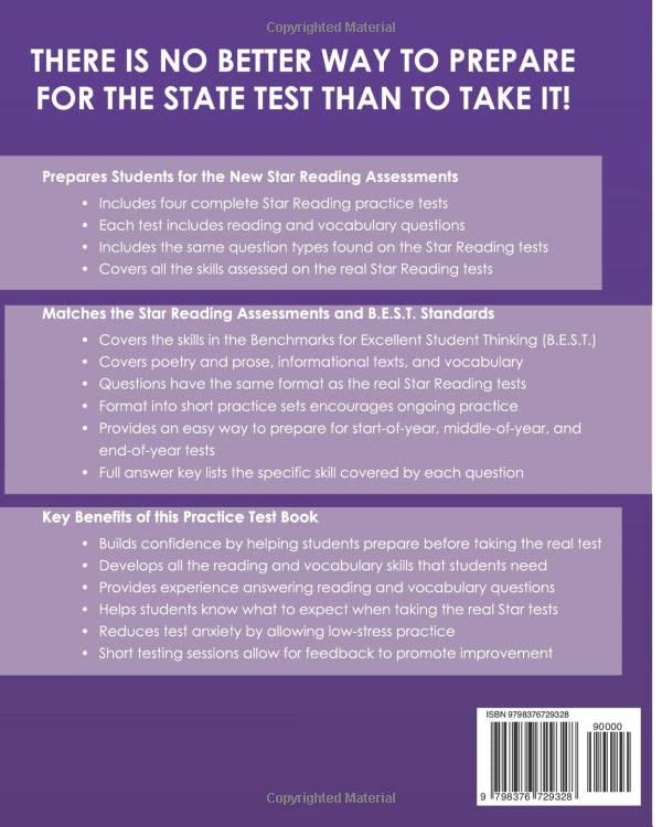 FLORIDA TEST PREP FAST Practice Test Book Star Reading Grade 2: Includes Four Star Reading Practice Tests