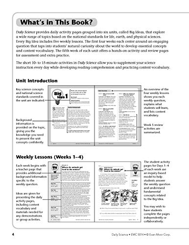 Evan-Moor Daily Science, Grade 4 Homeschooling & Classroom Resource Workbook, Printable Worksheets, Teaching Edition, Earth, Life, and Physical Science, Vocabulary, Test Prep, Hands-On Projects