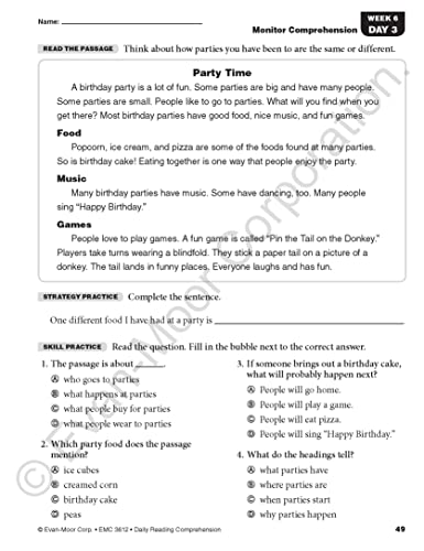 Evan-Moor Daily Reading Comprehension, Grade 2 - Homeschooling & Classroom Resource Workbook, Reproducible Worksheets, Teaching Edition, Fiction and Nonfiction, Lesson Plans, Test Prep