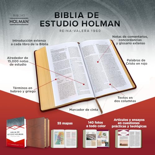 Reina Valera 1960, Biblia de Estudio Holman, Tapa Dura (RVR 1960 Holman Study Bible, Black Hardcover) (Spanish Edition)
