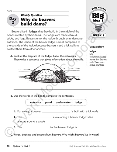 Evan-Moor Daily Science, Grade 4 Homeschooling & Classroom Resource Workbook, Printable Worksheets, Teaching Edition, Earth, Life, and Physical Science, Vocabulary, Test Prep, Hands-On Projects