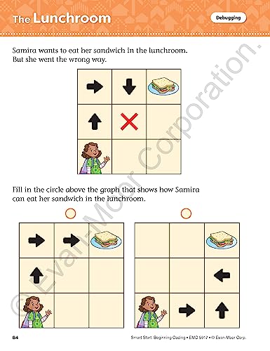 Evan-Moor Smart Start Beginning Coding, Grade PreK, Activity Workbook, Includes Stickers and Audio read along, Basic Skills, Critical Thinking, ... ... Beginning Coding Stories and Activities)