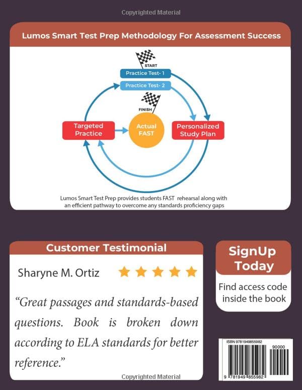 Florida Assessment of Student Thinking (FAST) Test Prep: Grade 4 English Language Arts Literacy (ELA) Practice Workbook and Full-length Online Assessments: FAST Study Guide