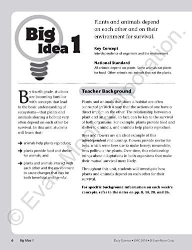 Evan-Moor Daily Science, Grade 4 Homeschooling & Classroom Resource Workbook, Printable Worksheets, Teaching Edition, Earth, Life, and Physical Science, Vocabulary, Test Prep, Hands-On Projects