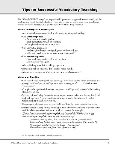 Evan-Moor Daily Academic Vocabulary, Grade 4 Teacher Edition