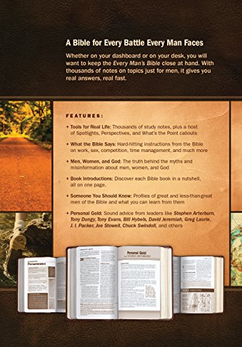 Every Man's Bible NLT, Deluxe Explorer Edition (LeatherLike, Brown, Indexed)