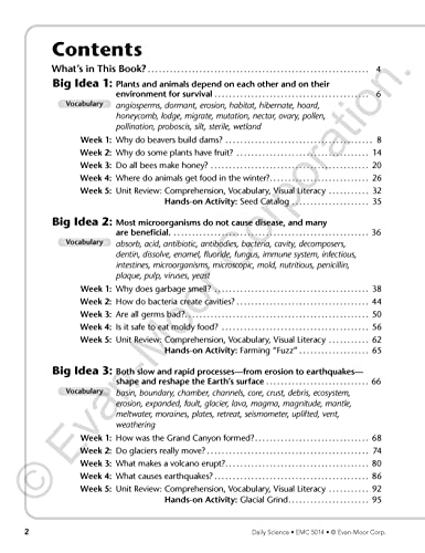 Evan-Moor Daily Science, Grade 4 Homeschooling & Classroom Resource Workbook, Printable Worksheets, Teaching Edition, Earth, Life, and Physical Science, Vocabulary, Test Prep, Hands-On Projects