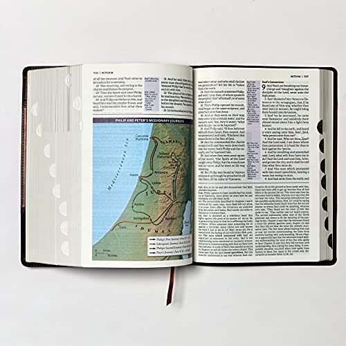 KJV, The King James Study Bible, Genuine Leather, Black, Thumb Indexed, Red Letter, Full-Color Edition: Holy Bible, King James Version