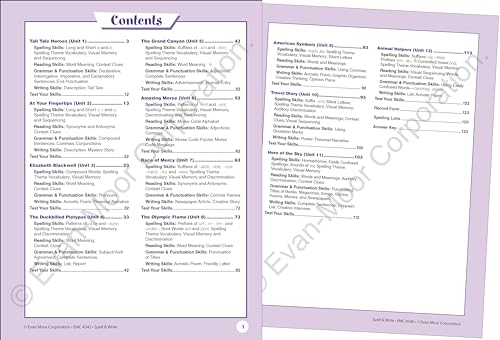 Evan-Moor Skill Sharpeners Spell and Write Workbook, Grade 6, 144 Spelling Words, Test Prep, Synonyms, Antonyms, Grammar, Punctuation, Adjectives, Creative Writing, Vocabulary, Activities, Homeschool