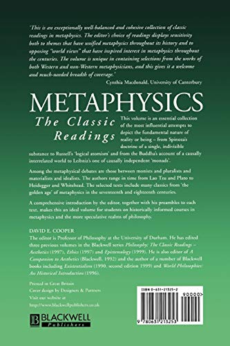 Metaphysics: The Classic Readings