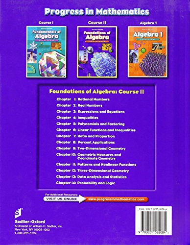 Foundations of Algebra: Sourcebook