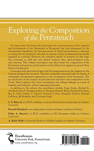 Exploring the Composition of the Pentateuch (Bulletin for Biblical Research Supplement)