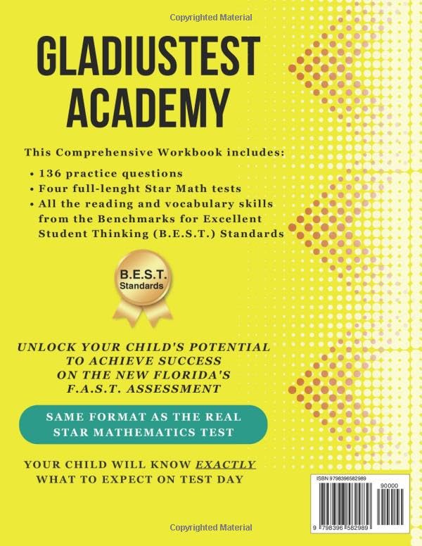 Florida FAST Test Prep Grade 1: Star Mathematics: A Comprehensive Practice Workbook with Four Full-Length Star Mathematics Tests (Florida FAST Assessment Practice - Grade 1)