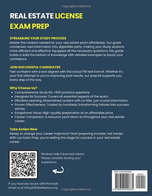 Florida Real Estate License Exam Prep: Your Complete Study Solution with In-Depth Knowledge, 500 Expertly Explained Questions and Proven Test Strategies