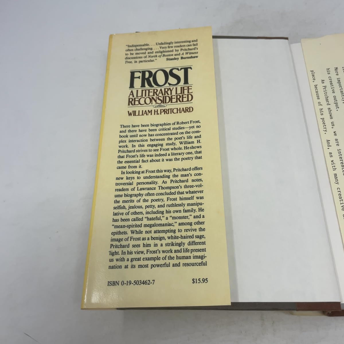 Frost: A Literary Life Reconsidered