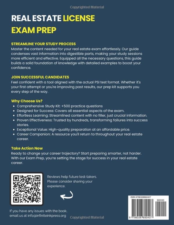 Georgia Real Estate License Exam Prep: Your Complete Study Solution with In-Depth Knowledge, 500 Expertly Explained Questions and Proven Test Strategies