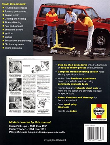 Isuzu Pick-ups (1981 thru 1993) & Trooper (1984 thru 1991) 2WD and 4WD, All Gasoline Engines