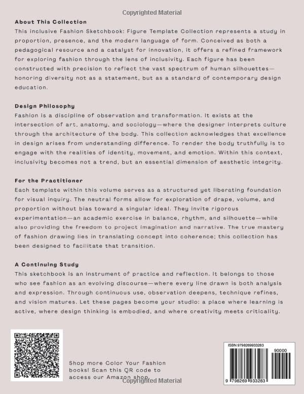 Fashion Sketchbook: A Figure Template Collection: All Body Types Fashion Croquis Collection, female, male, curvy, Front, Back & Side Views for ... Fashion Designers, Artists & Students