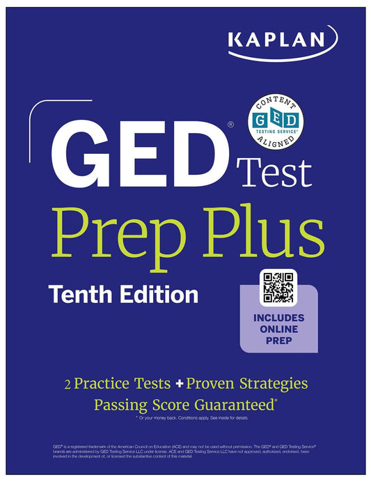 GED Test Prep Plus, Tenth Edition (2026): Includes a Diagnostic Pretest, 2 Full Length Practice Tests, 1000+ Practice Questions, and 60+ Online Videos (Kaplan Test Prep)