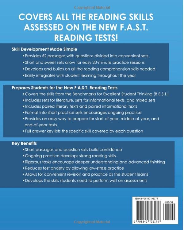 FLORIDA TEST PREP Reading Skills Workbook Daily F.A.S.T. Practice Grade 4: Preparation for the F.A.S.T. Reading Tests