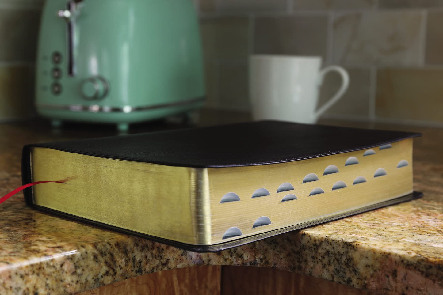 ESV, Thompson Chain-Reference Bible, Bonded Leather, Black, Red Letter, Thumb Indexed