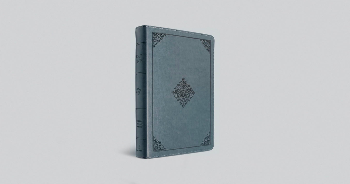 ESV Large Print Wide Margin Bible (TruTone, Slate Blue, Ornament Design): Holy Bible, English Standard Version