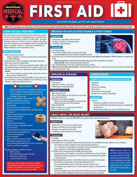 First Aid: a QuickStudy Laminated Reference Guide