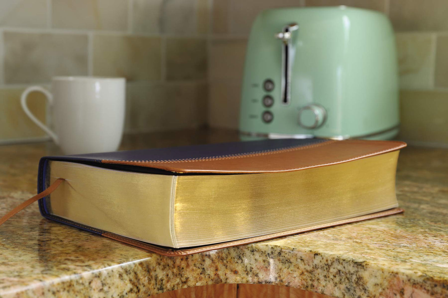 NIV, KJV, Parallel Bible, Large Print, Leathersoft, Navy/Tan: The World's Two Most Popular Bible Translations Together