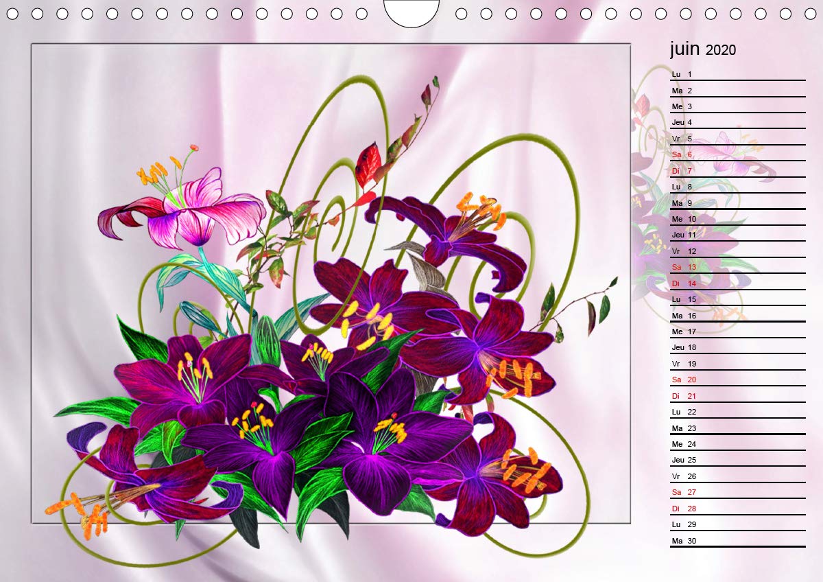 Fleurs La langue de la joie 2020: Dessins au crayon de couleur (Calvendo Art) (French Edition)